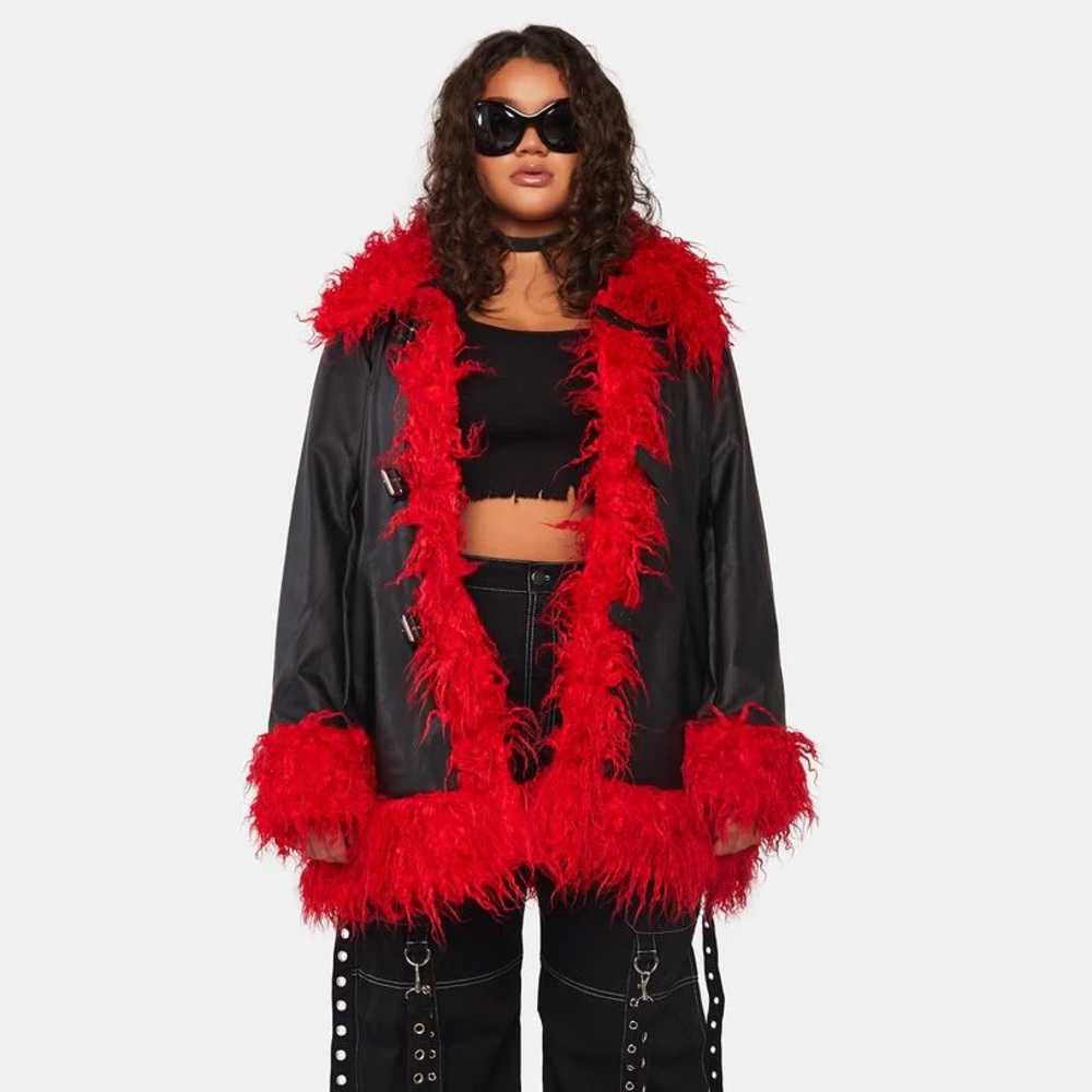 NWT Current Mood Plus Size No Bad Vibes Faux Fur 2X